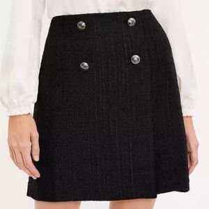 NWOT Loft Tweed Button Wrap Skirt